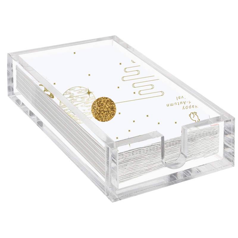 lot 62691 image: Acrylic Guest Towel Napkin Holder, 0.37Inch Thickness Clear Paper Towel Tray, Rectangle Napkin Holders for Kitchen, Dining Room, Bathroom - Retail $20
