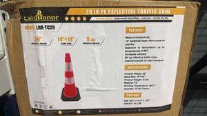lot 47107 image: LandHonor 29 Inch PE Reflective Traffic Cone Model LHR-TC29
