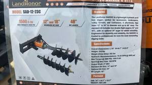 lot 48030 image: SAD-12-23C  Skid Steer Loader Auger Drives
