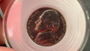 lot 12 image: 1968-S Jefferson Nickel Coin Monticello on reverse in Protective Holder BU Brilliant Uncirculated