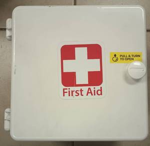 lot 201 image: IKEA White Plastic First Aid Medical Storage Box with Compartments