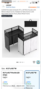 lot 17195 image: Portable DJ Booth Table Station with Facade - Retail $142