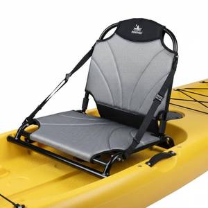 lot 17216 image: Islafeliz Aluminum Frame Kayak Seat Replacement �� Breathable Mesh Stadium Chair for Sit-On-Top Fishing Kayaks & Canoes �� High Back Support & Adjustable Straps - Retail $126