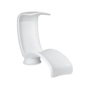 lot 17235 image: Step2 Mondello Lounger with Removable Shade, Stylish Poolside Lounger, Fade-Resistant, Waterproof Patio Furniture for Sun Shelf, Use in Pools up to 15-Inches of Water, Weighted, White - Retail $400