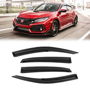 lot 17256 image: CMVT Auto Window Visors for Honda Civic Hatchback 2016-2021 (Not fit Sedan), Rain Guards Shield Vent Deflector Shade Dark Smoke 2017 2018 2019 2020, Tape-On, 4PCS - Retail $35