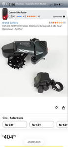 lot 17260 image: EDS OX 2.0 MTB Wireless Electronic Groupset with Rear Derailleur and Shifter - Retail $300