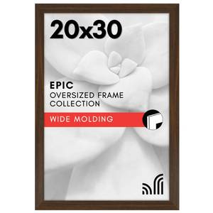 lot 17266 image: Americanflat 20x30 Poster Frame with Polished Plexiglass - Wide Picture Frames Made of Engineered Wood for Vertical or Horizontal Wall Display - Epic Collection - Walnut - Retail $39