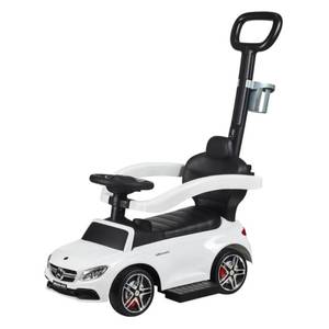 lot 17267 image: Best Ride On Cars Mercedes C63 (Officially Licensed), 3 in 1 Push Car for Kids with Cup Holder, White, Large - Retail $149