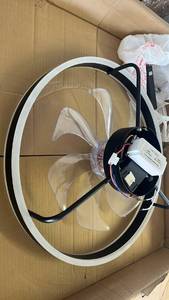 lot 17272 image: Modern LED Ring Light Ceiling Fan - Retail $150