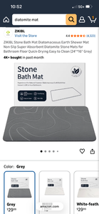 lot 17286 image: Diatomaceous Earth Stone Bath Mat Non-Slip Quick Dry - Retail $30