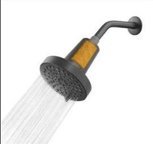 lot 14117 image: allen  roth Lillian 4 -Spray Matte Black 6-in Round Filtered Shower Head 1.8 GPM