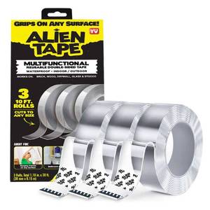 lot 14121 image: Alien Tape Multipurpose Removable Adhesive Transparent Flex Grip Mounting Tape, 2 Rolls