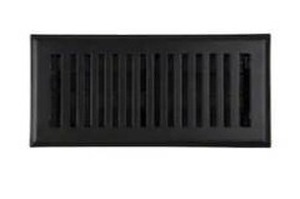 lot 14159 image: allen  roth 4-in x 10-in Maximum airflow Steel Matte Black Brooklyn Design Floor Register