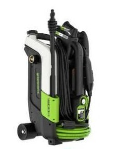 lot 14172 image: Greenworks 1900-PSI 1.2-GPM Cold Water Electric Pressure washer with 4 Spray Tips- Retail $164