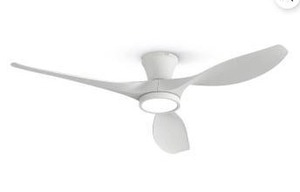 lot 14174 image: TALOYA 52 inch Flush Mount Ceiling Fan with Light, White