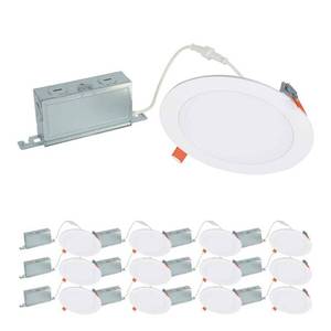 lot 14179 image: HLBSL 6 in. Can Less Integrated LED, 900 Lumens, 5CCT, White, 12-Pack