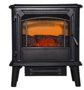 lot 14181 image: Style Selections 20.87-in W 5200 -BTU Black Metal Flat wall Fan-forced Electric Stove with Thermostat