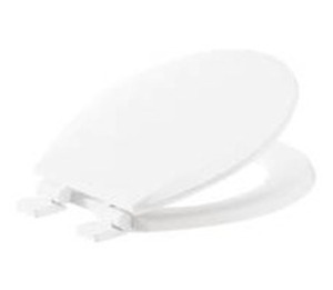 lot 14190 image: American Standard Bedminster Wood White Round Soft Close Toilet Seat