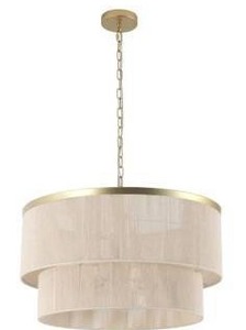 lot 14191 image: MLiAN 23.8 in. 6-Light Beige Hand Woven Drum Chandelier