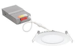 lot 14194 image: Juno Lighting Contractor Select Wafer 4 Wide Switchable CCT Integrated LED Canless Recessed Trim, Matte White, 6 Pack