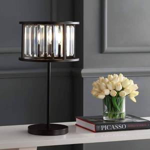 lot 14198 image: JONATHAN Y Bevin 21.5  MetalCrystal LED Table Lamp  Oil Rubbed BronzeCrystal  JYL9053A