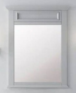 lot 14202 image: Home Decorators Collection Sadie 28 in. W x 36 in. H Rectangular Wood Framed Wall Bathroom Vanity Mirror in Dove Gray