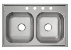 lot 14203 image: Elkay Drop-in 33-in x 22-in Stainless steel Double equal bowl 22 -Gauge Kitchen Sink