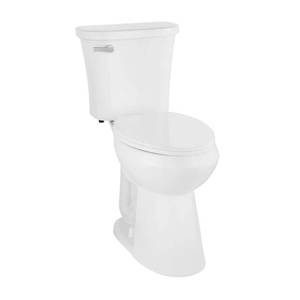 lot 14206 image: Power Flush 2-Piece 1.28 GPF Single Flush Extra Tall Elongated Toilet in White with Slow-Close Seat Included