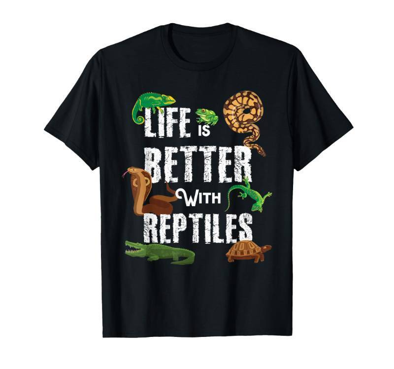 lot 4701 image: Life is Better with Reptiles Lizard Reptile Pet Lover T-Shirt XL