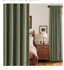lot 1705 image: MIULEE 100% Blackout Decorative Linen Curtains with Geometric Pattern, Thick Woven Farmhouse Rustic Patterned Drapes with Back Tab for Bedroom and Living Room, Olive Green, 52 x 108 Inches, 2 Panels
