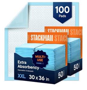 lot 1711 image: Chucks Pads Disposable Adult Underpads 100-Pack 30x36 XXL Extra-Large Super-Absorbent Incontinence Bed Pads