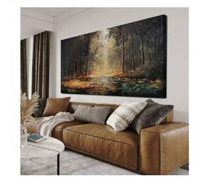 lot 1717 image: Canvas Wall Art Decor Large Wall Art Pictures for Living Room Landscape Natural Wall Art Decor Artwork for Walls Mystical Path Yellow Forest Wall Art Prints Art Work for Home Office Wall Decor 24x48