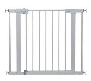 lot 1720 image: Safety 1st Walk Through Baby Gate with Door, Adjustable Pressure Mount Lift, Dog Gates, Fits 29-38 Wide, 1-Pack, Gray