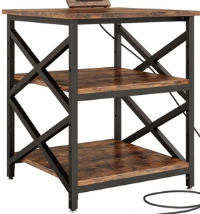 lot 1755 image: End Table Rustic Brown