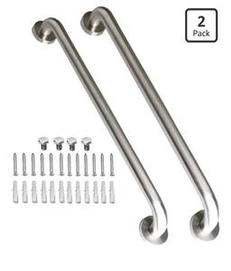 lot 1783 image: 2 Pack 24 Inch Shower Grab Bar, iMomwee Satin Brushed Nickel Stainless Steel