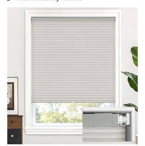 lot 1804 image: LazBlinds Cordless Cellular Shades, No Tools No Drill Light Filtering Honeycomb Shades Pleated Blinds for Windows, 23 W x 64 H, Dovy Grey