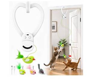 lot 1819 image: Interactive Cat Toys for Indoor Cats Automatic Flying Bird Feather Wand Chase Exercise Enrichment Stimulation,