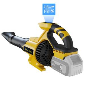 lot 1838 image: Cordless Leaf Blower for Dewalt 20V Max Battery (Tool Only) �� Powerful Brushless Motor Delivers Up to 715 CFM & 150 MPH, 3-Speed LED Display Control, Lightweight Design for Yard, Lawn, Driveway, Snow