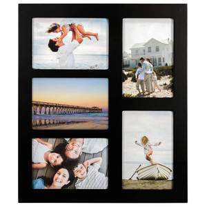 lot 1851 image: Malden 4x6 5-Opening Collage Picture Frame - Displays Five 4x6 Pictures - Black