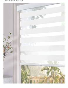 lot 1852 image: Persilux Cordless Zebra Blinds for Windows (35 W x 64 H, White) with Upgraded Cassette Free-Stop Light Filtering Dual Layers Sheer Roller Shades for Home and Office