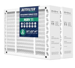 lot 1860 image: 20x25x4 AC Furnace Air Filter Compatible with Honeywell FC100A1037, MERV 11 HAVC Filter Replacement, Actual Size19.94x24.86x4.38, Pack of 2