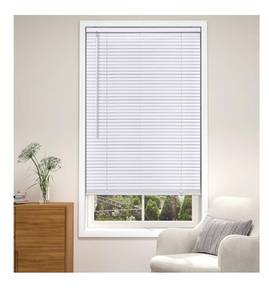 lot 1862 image: LazBlinds Cordless White 1 Room Darkening Vinyl Mini Blinds, 22.5 W X 64 H Horizontal Window Blinds for Home, Cordless Shades for Indoor Windows