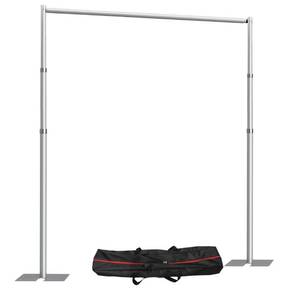 lot 1875 image: 10x 8.6ft Pipe and Drap Backdrop Stand Kit ,Heavy Duty Adjustable Frame Backdrop Stand With Flat Base,Carry Bag for Event