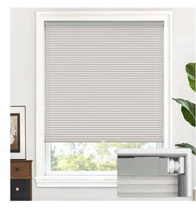 lot 1878 image: LazBlinds Cordless Cellular Shades, No Tools No Drill Light Filtering Honeycomb Shades Pleated Blinds for Windows, 47 W x 48 H, Dovy brown