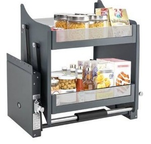 lot 1888 image: 2-Tier Pull-Down Shelf, 24 Inch Pull Down Shelfs, Heavy-Duty Pull Down Spice Rack, Pull-Out Kitchen Wall Sliding Home Organizers