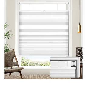 lot 1893 image: Lazblinds Upgraded Top Down Bottom Up (TDBU) Honeycomb Blinds, No Drill No Tools Easy Install Cordless Cellular Shades for Windows 31.5 W x 48 H, White - Light Filtering