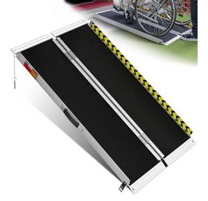 lot 1894 image: VNN Portable Wheelchair Ramp 4FT, Non-Slip Aluminum Ramps for Wheelchairs for Home, Handicap Wheelchair Ramps for Home Steps
