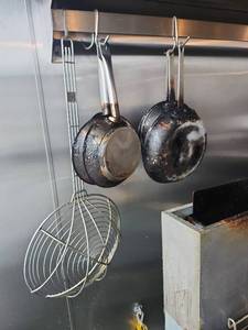lot 5013 image: Restaurant Kitchen Cookware Set with Stainless Steel Pans and Wire Strainer