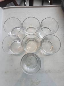 lot 5107 image: Set of 7 Clear Glass&nbspAcopa-Pangea&nbspWhiskey Rocks Glasses