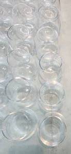lot 5130 image: Set of 10 Clear Glass Stemless Wine Glasses